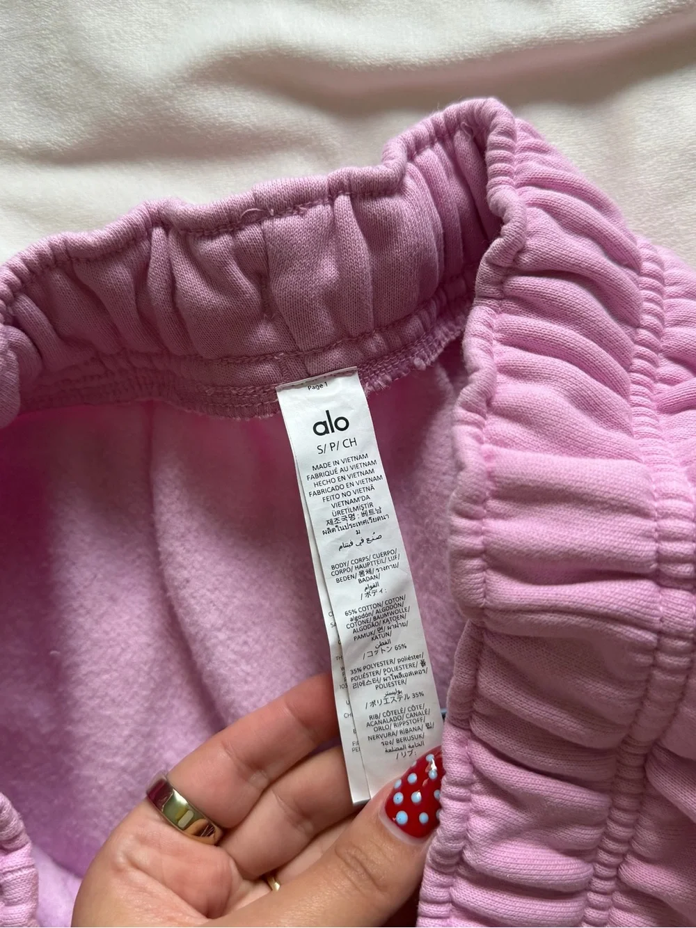 Alo Accolade Candy Heart Pink Sweatpants